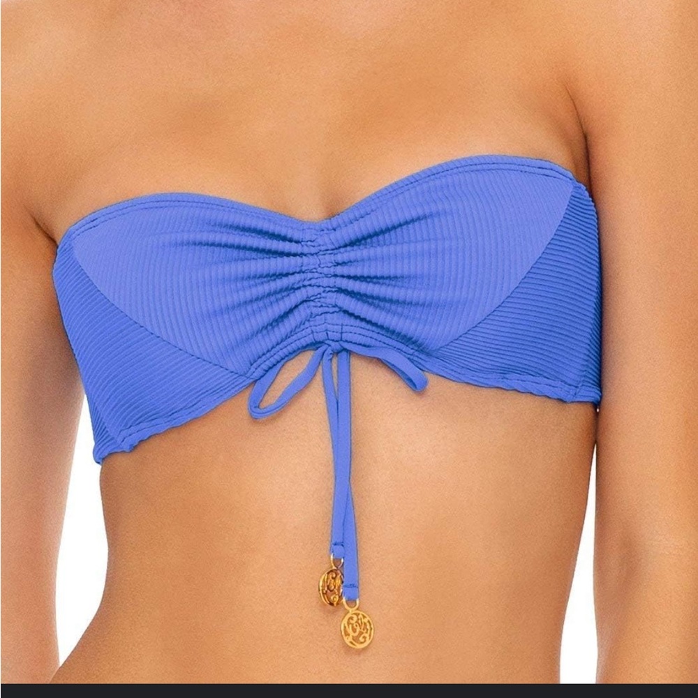 [🆕!] NWT Luli Fama-medium- Blue Bandeau Top in “Triana”